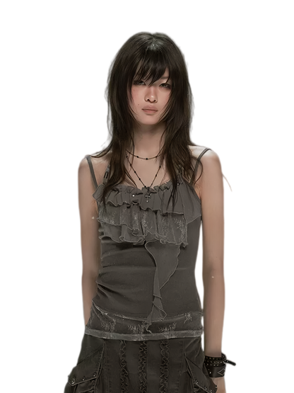 Cest Nous Tie Dye Beaded Lace Cami – Vest &amp; Tank Tops