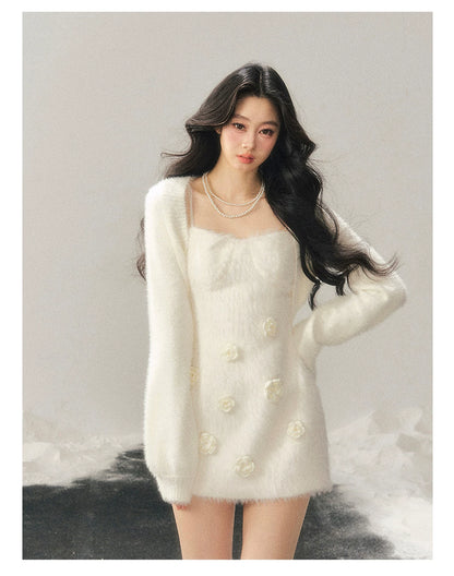 French Cropped Knit Cardigan