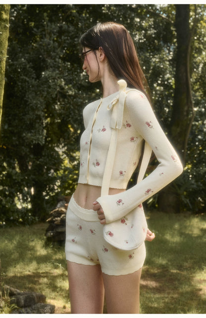 Cosagach Floral Knit Cardigan &amp; Bottoms Set