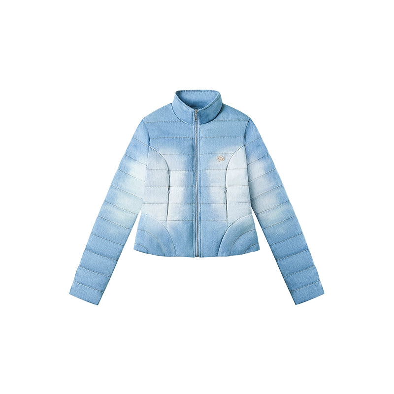 &quot;Caracal Series&quot; Washed Denim Twill Down Jacket