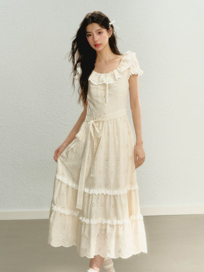 White Embroidered Dress - CHINASQUAD