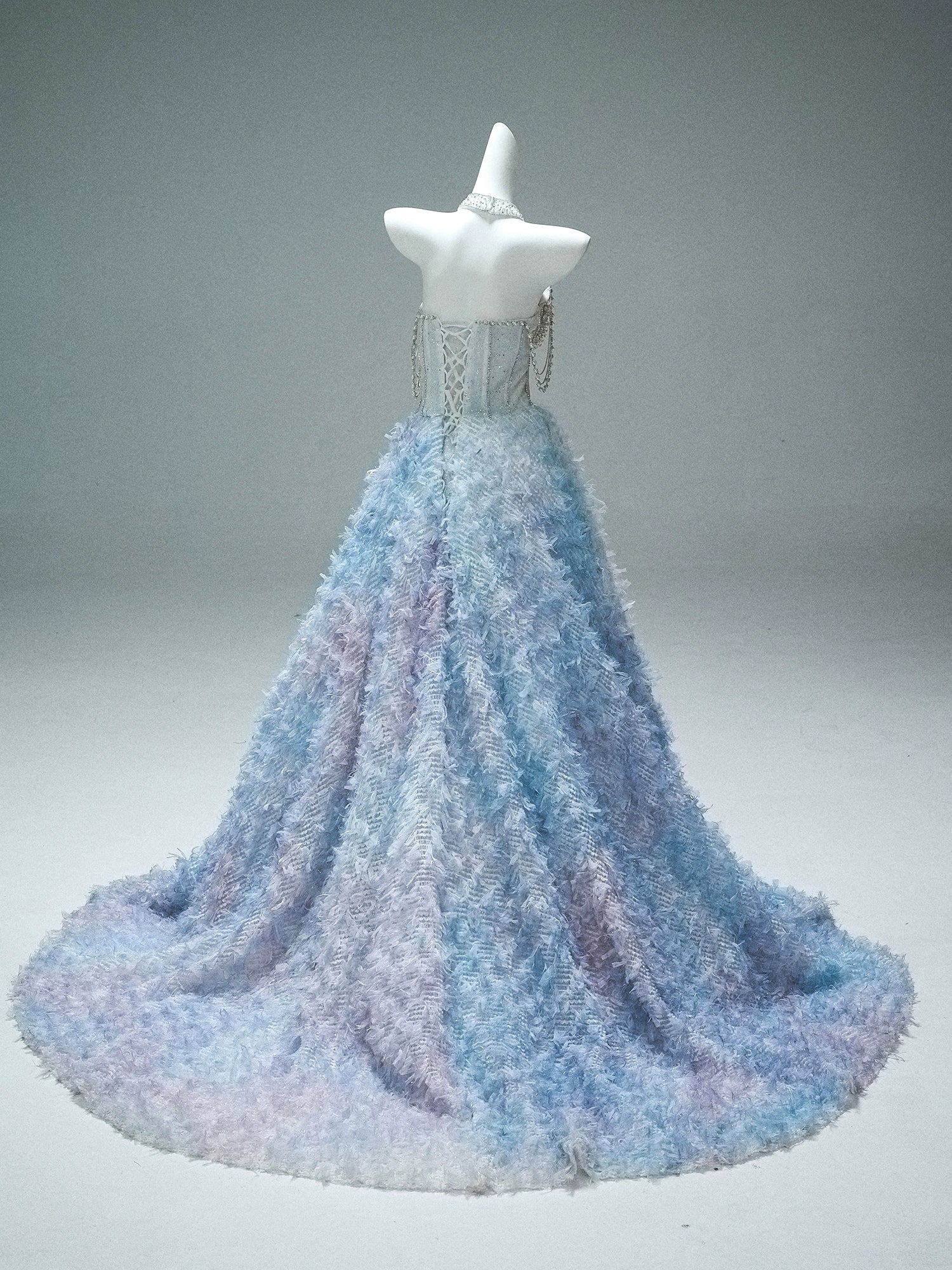 Elegant Light Blue Couture Gown