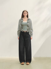 Checked Panel Tie-Waist Jeans - CHINASQUAD