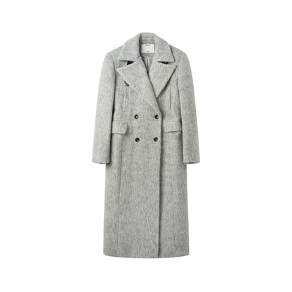 Classic Sculpted Long-Pile Wool Coat
