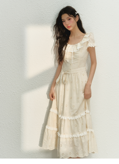 White Embroidered Dress - CHINASQUAD