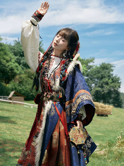 &quot;雪原花&quot;  Modern-style Front Opening Ao Hanfu