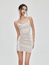 Mesh Pleated Tube Top Dress - CHINASQUAD