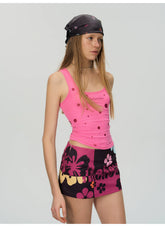 Glitter Polka Dot Ribbed Tank Top NeverMore