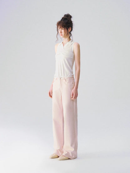 Twist-Knot Polo Neck Sleeveless Top