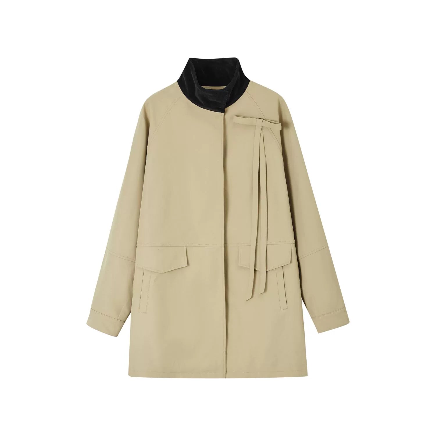 Detachable Butterfly Knot Trench Coat