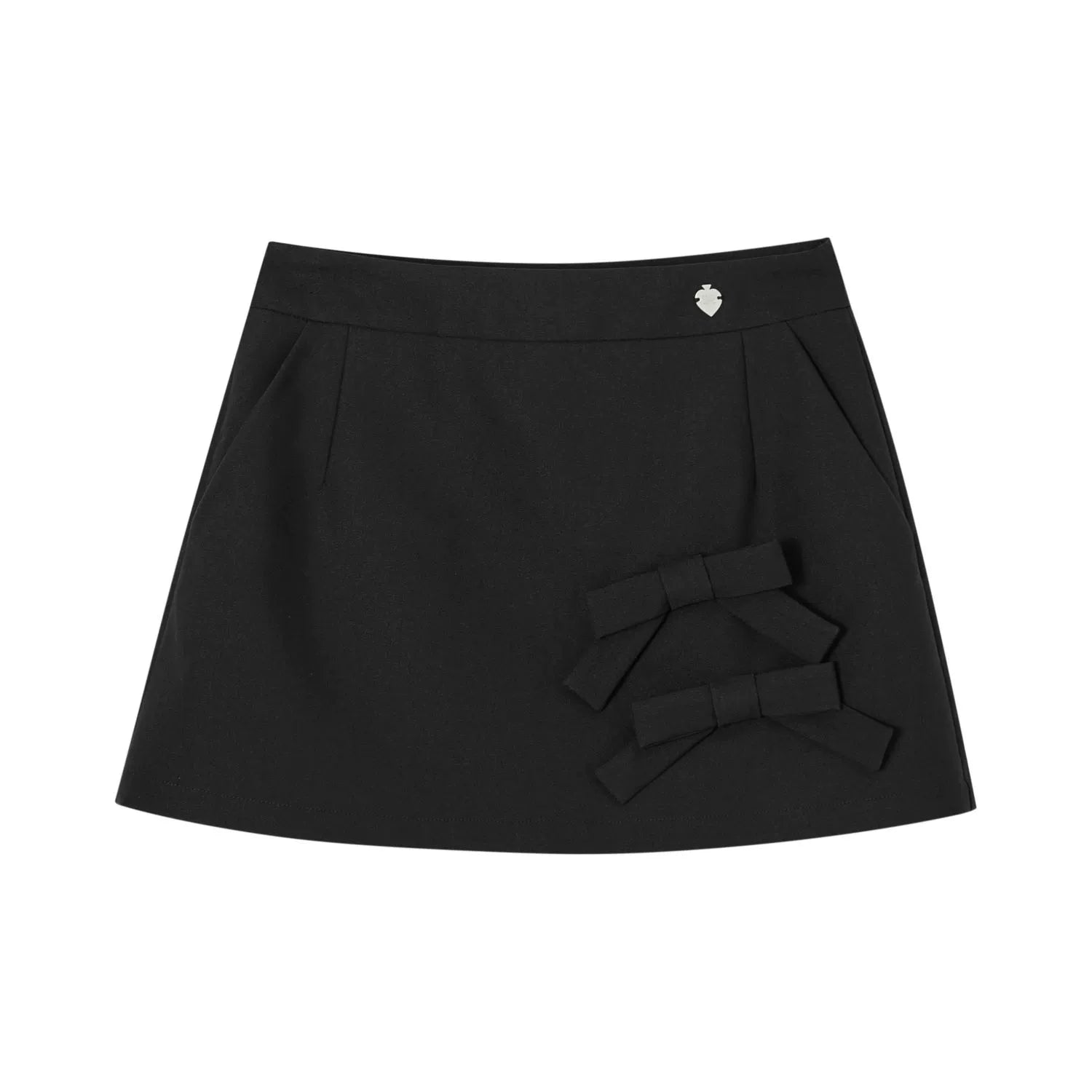 Black &amp; Gray 3D Bow Mini Skirt