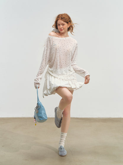 White Ballet-style Puff Midi Skirt - CHINASQUAD