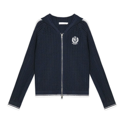 Varsity Embroidered Knit Hoodie