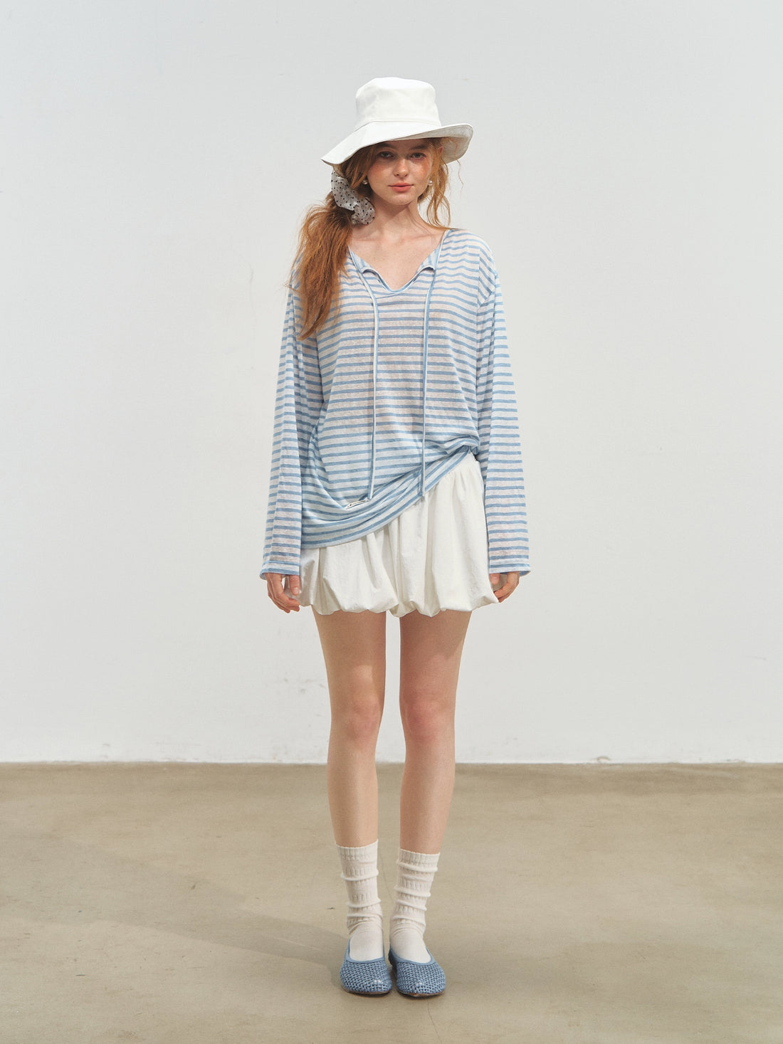 White Ballet-style Puff Midi Skirt - CHINASQUAD