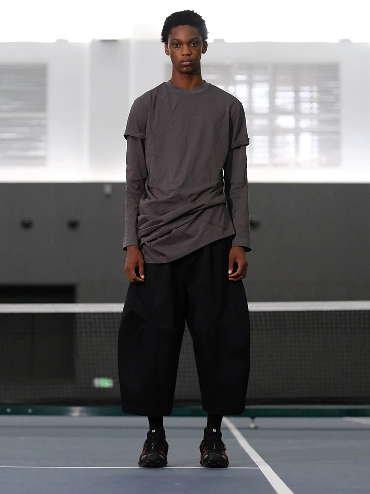 Asymmetric Panel Oversized Cotton T-Shirt