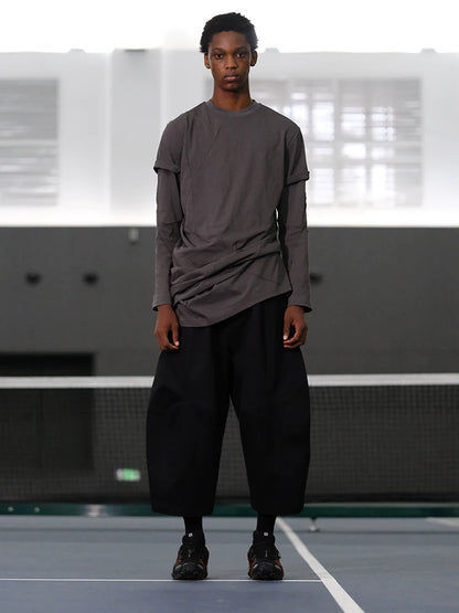 Asymmetric Panel Oversized Cotton T-Shirt