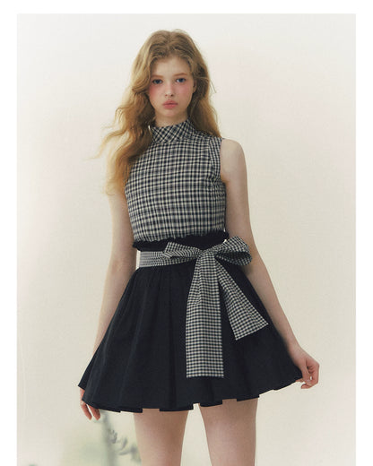 Princess Diary Checkered Puff Dress