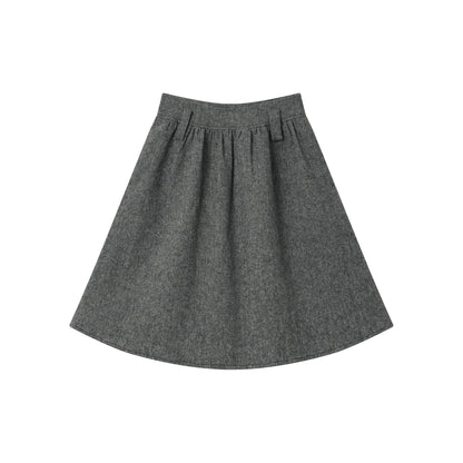Wool-Blend High-Waist Midi Skirt
