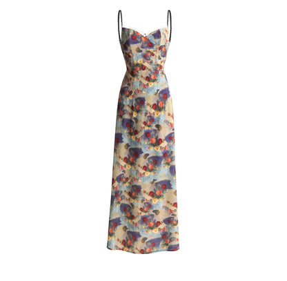French Vintage Floral Slip Dress