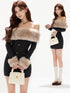 CYNR Off-Shoulder Fur-Trim Knit Mini Dress – view 2
