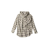 Gradient Plaid Casual Hooded Shirt - CHINASQUAD