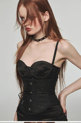 (Final Sale) Suspenders Fishbone Corset Dress - CHINASQUAD