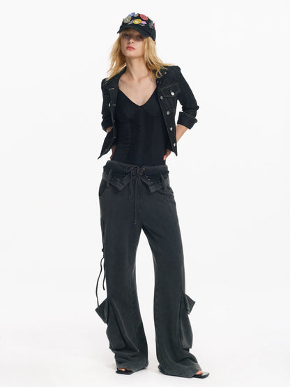 Washed Pocket Belted Utility Pants - CHINASQUAD