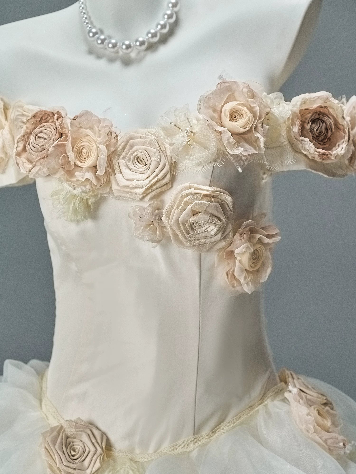 “Whispering Woods” Floral Off-Shoulder Couture Gown