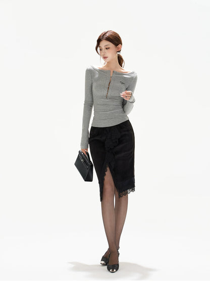 Button-Detail Slim-Fit Knit Base Layer