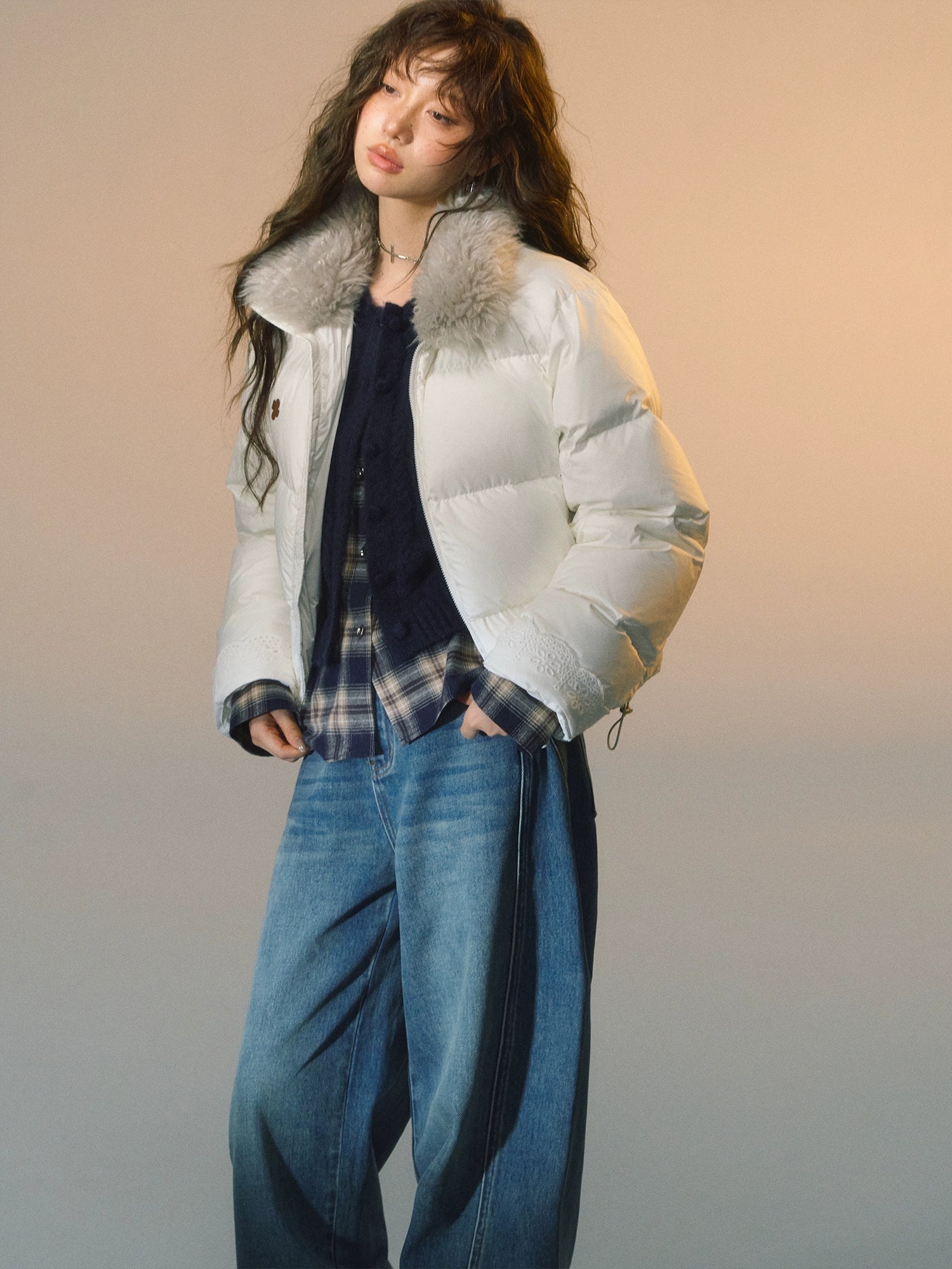 Faux Fur Collar Puffer Jacket