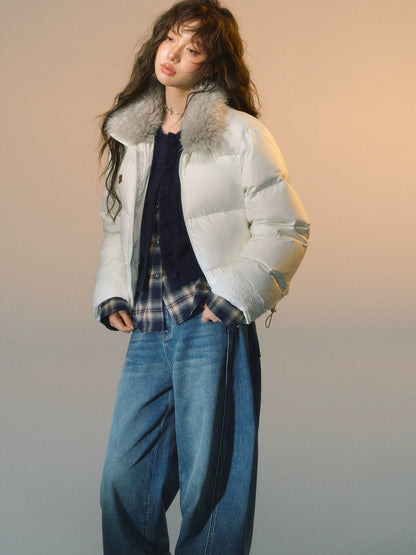 Faux Fur Collar Puffer Jacket