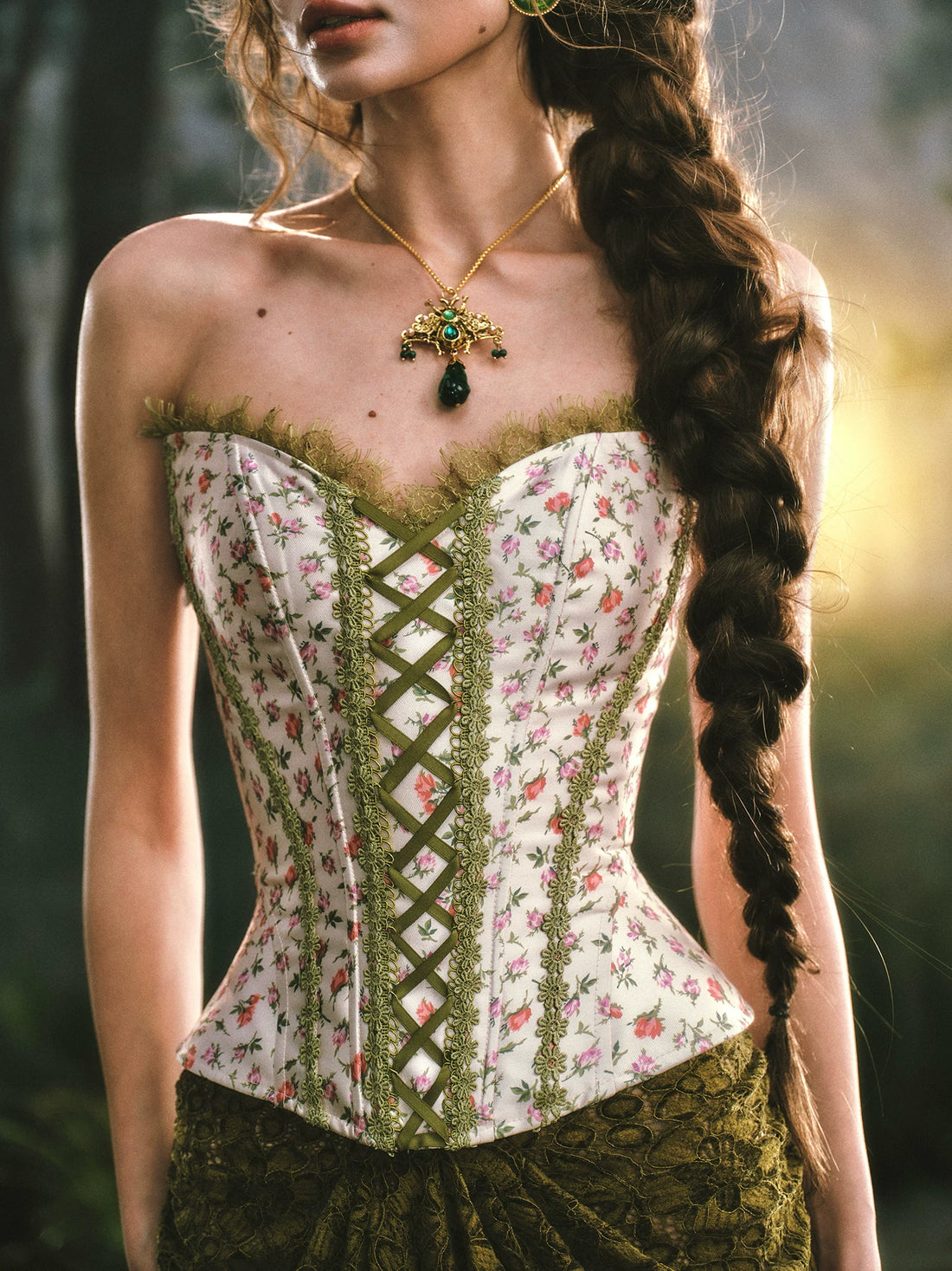 Enchanted Woodland Corset &amp; Lace Skirt Set