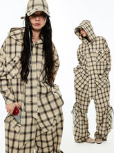 Gradient Plaid Casual Hooded Shirt - CHINASQUAD