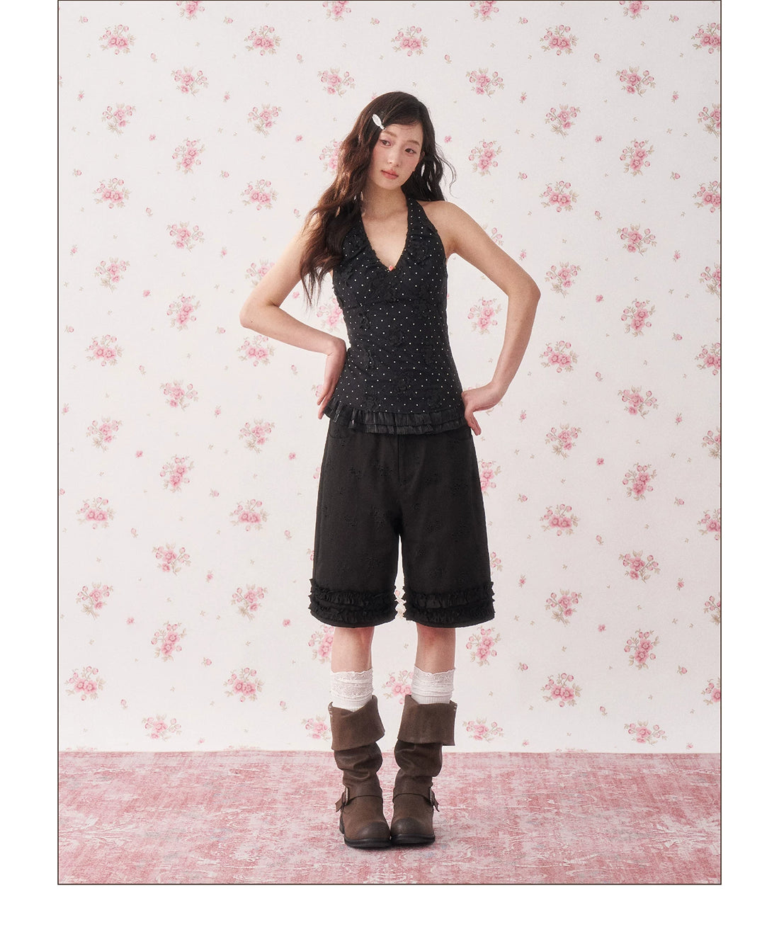 Vintage Lace Trim Lyocell Shorts