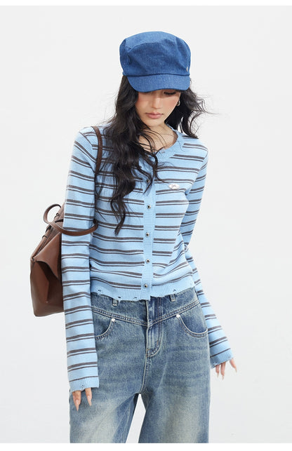 Striped Knit Cardigan