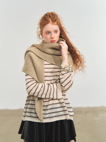 Retro Stripe Versatile Knit T-Shirt