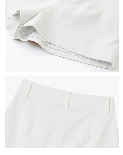 Linen Blend Tailored Vacation Shorts