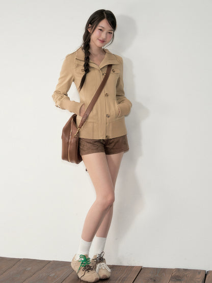 Slim Zip Button Jacket