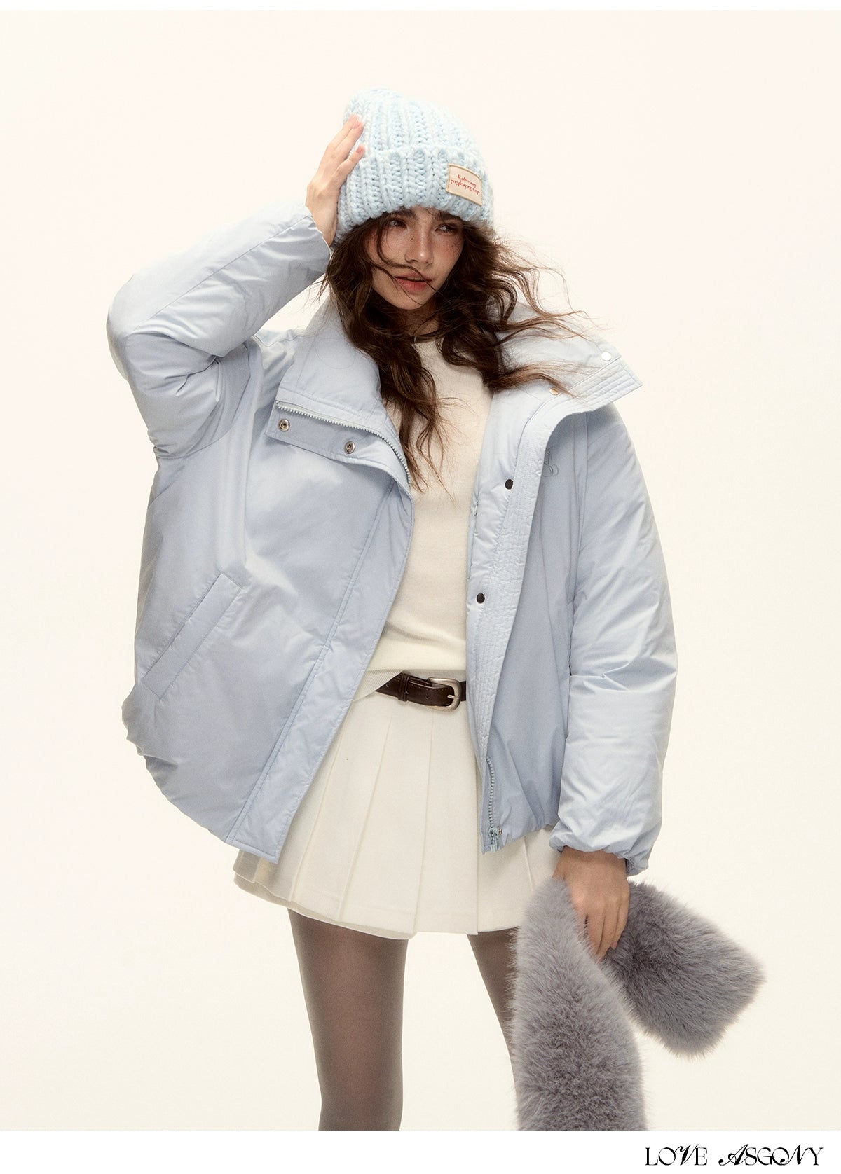 Fur-Collar Short Down Puffer Jacket