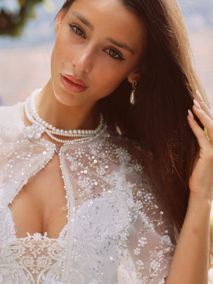 Moonlit Tide Lace Splice Princess Slip Dress