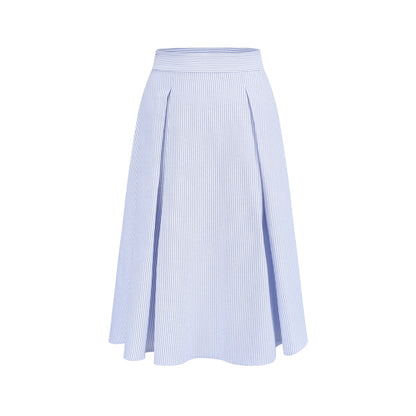 Nautical Affair French Old-Money Striped Shirt &amp; Skirt Set