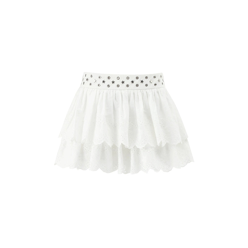 Black &amp; White Star Stud Skirt