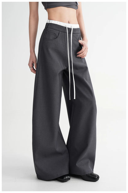 Panel Wide-Leg Floor-Length Trousers