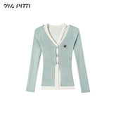 (Final Sale) 2-in-1 Long-sleeve Knitted Cardigan - CHINASQUAD