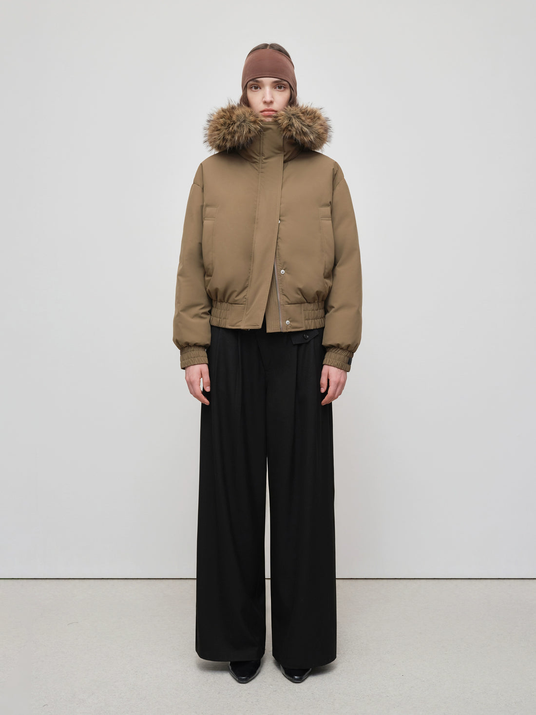 Faux Raccoon Fur Trim 90% White Duck Down Parka