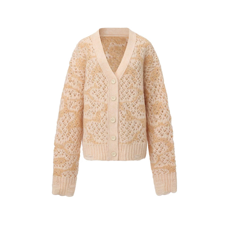 V-Neck Oversized Mohair-Blend Cardigan