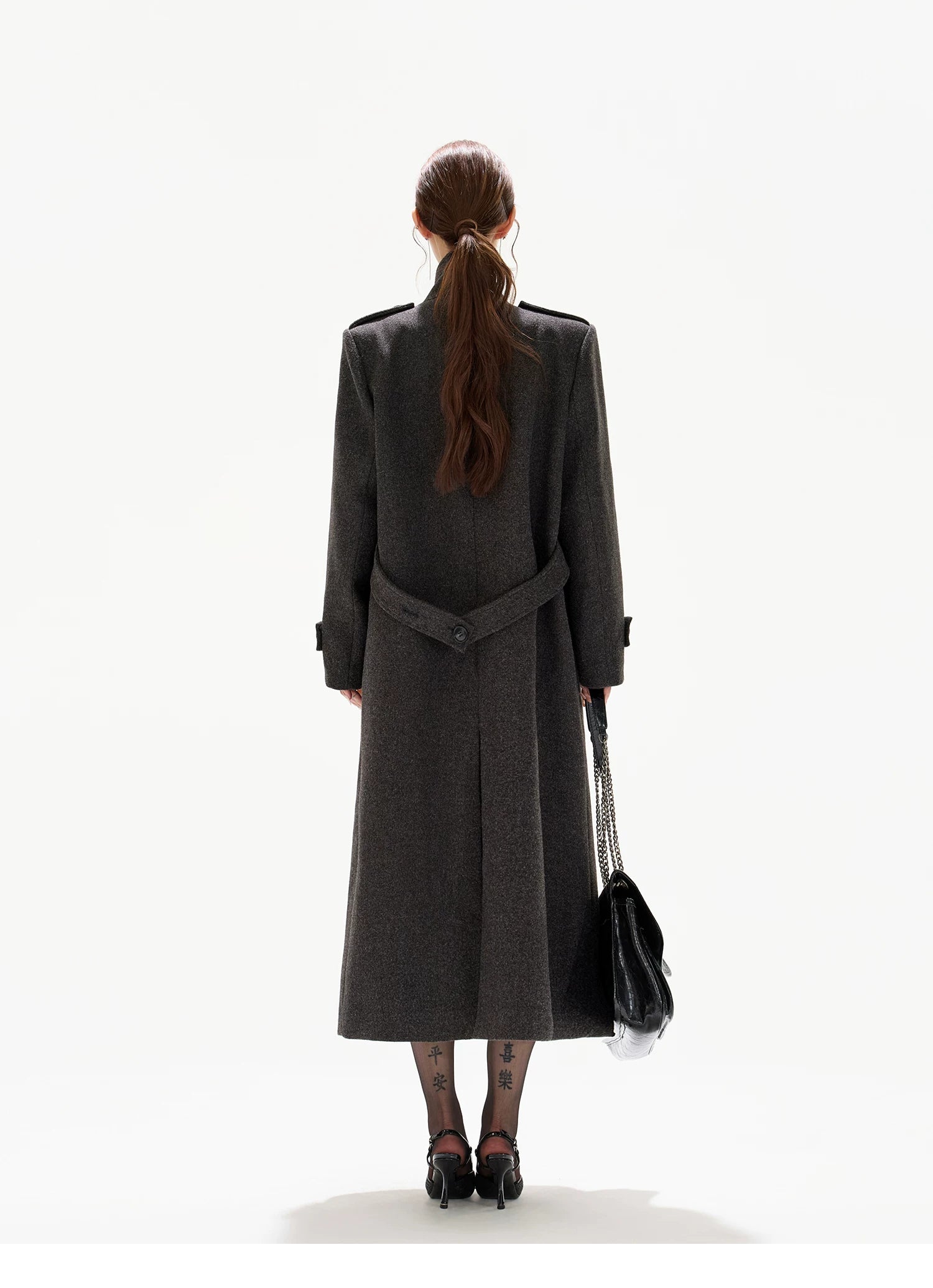 Wide-Shoulder Wool-Blend Overcoat