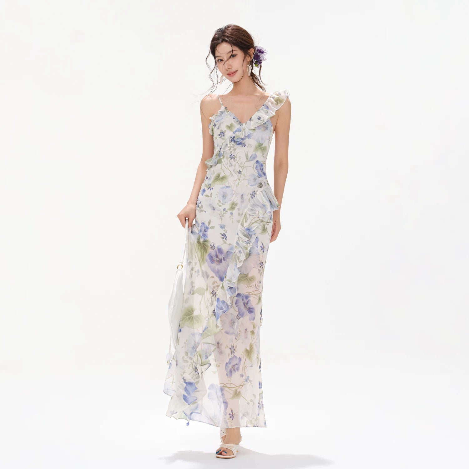 Morning Glory Dream Ruffle Chiffon Maxi Dress