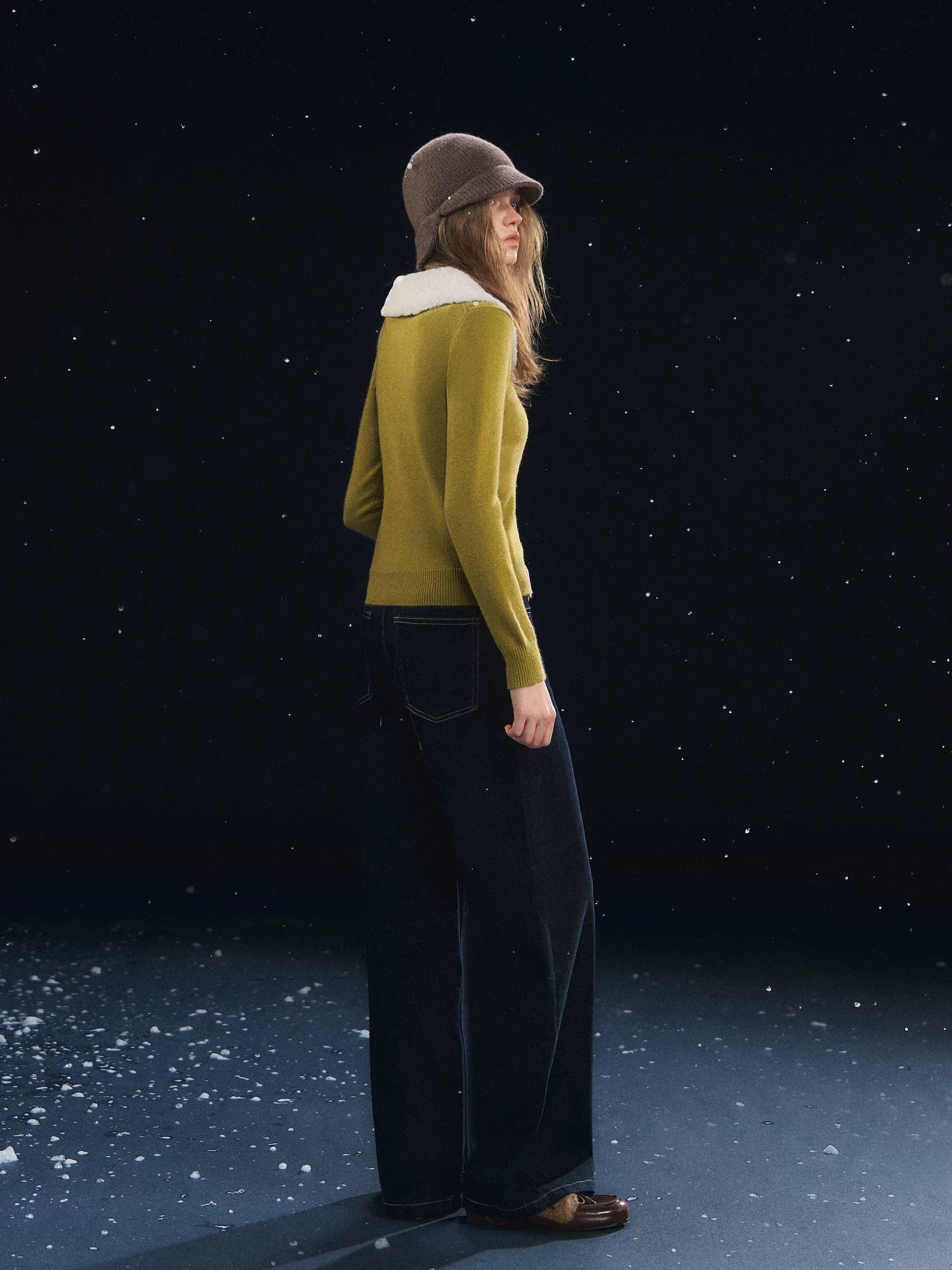 Fur Collar Soft-Touch Plush Cardigan