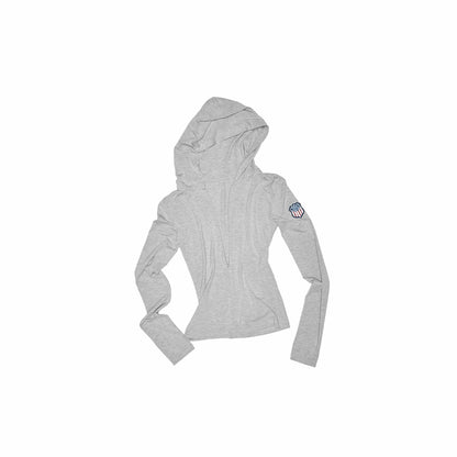 Hooded Zip-up Long-sleeve T-shirt
